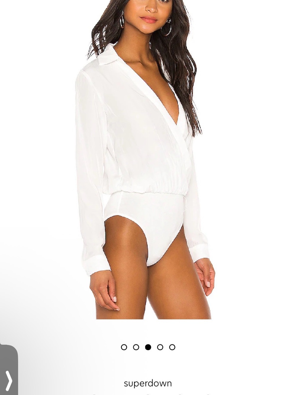 Super down white long sleeve bodysuit. - Picture 3 of 8